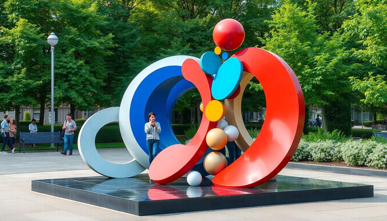 una escultura is what? a sculpture modern art a stuffed animal a piller