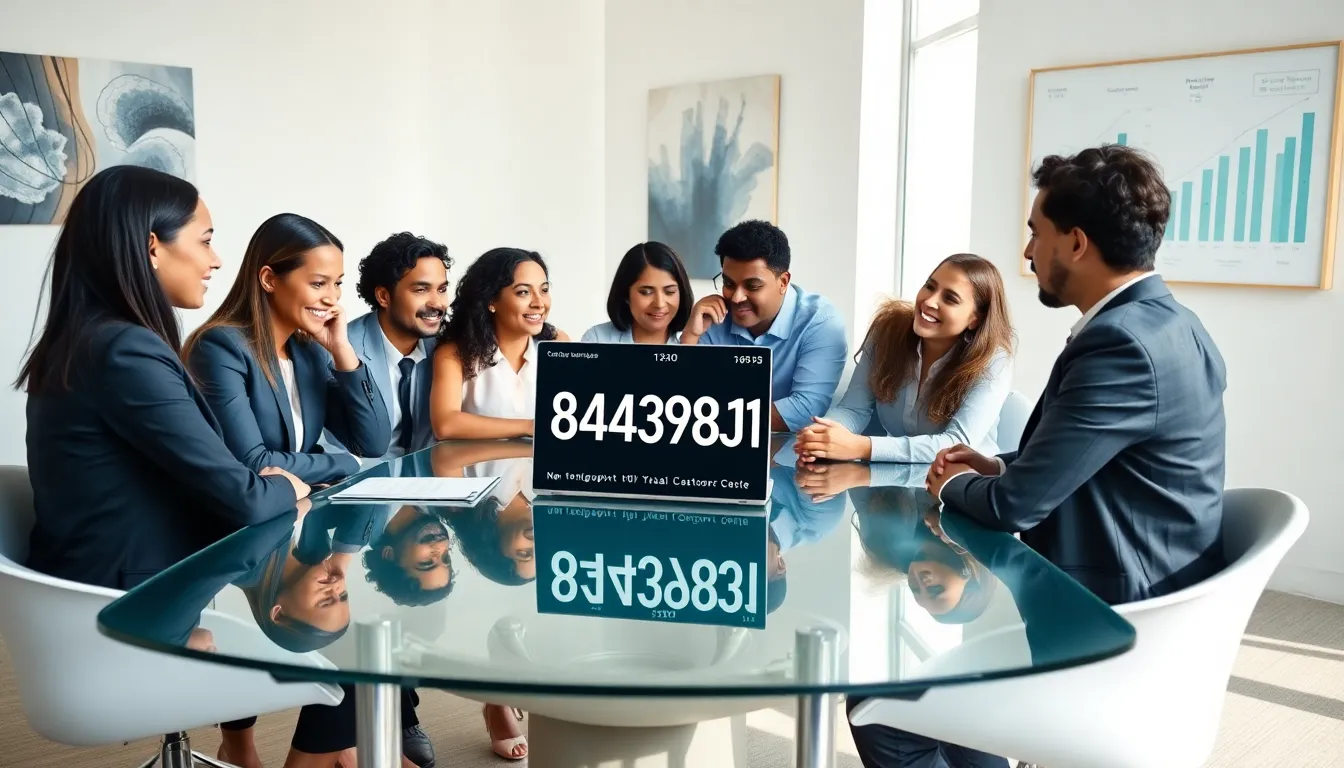diverse professionals discussing telecommunications in a modern office.