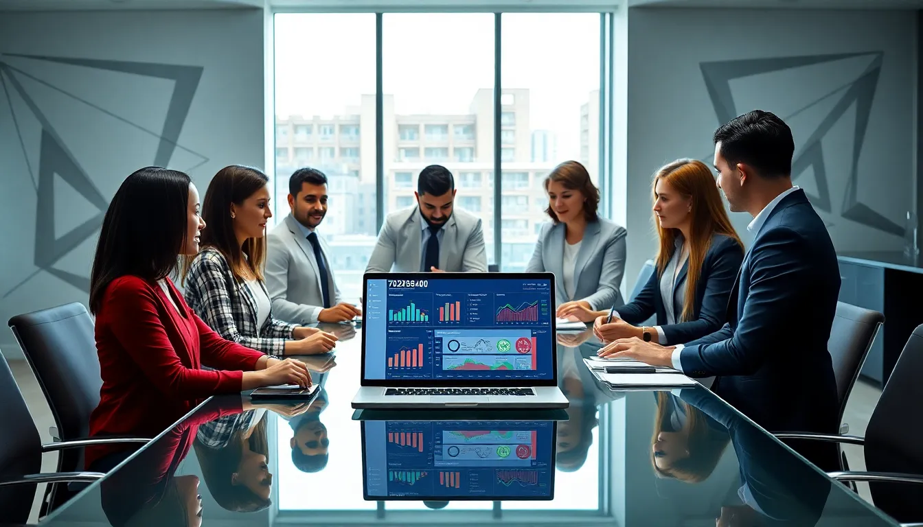 diverse team discussing digital identity in a modern office.