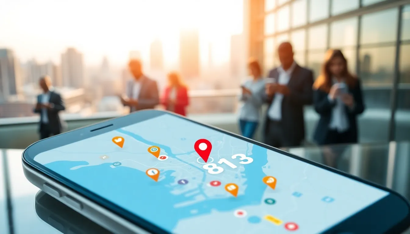 smartphone showing Tampa Bay area code 813 with connectivity icons.