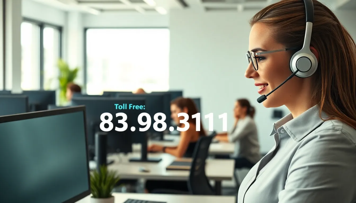 customer service team engaging with clients in a modern office.